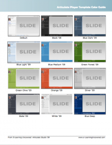 Articulate Studio '09 Player Color Schemes
